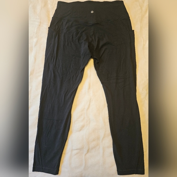 Lululemon Black Sz 14 Leggings Side Pockets Align High Rise Crop - Picture 4 of 5